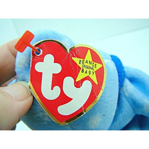Ty Beanie Baby 1999 Holiday Teddy Blue Snowflake Bear Plush Toy Collectible 8" - Picture 6 of 9